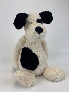 JELLYCAT Bashful Black & Cream Puppy Plush 12 inches